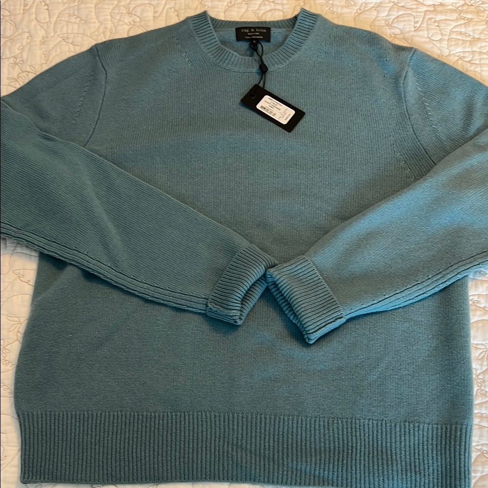 Rag & Bone Huxley cashmere Men's Blue crewneck Sweater